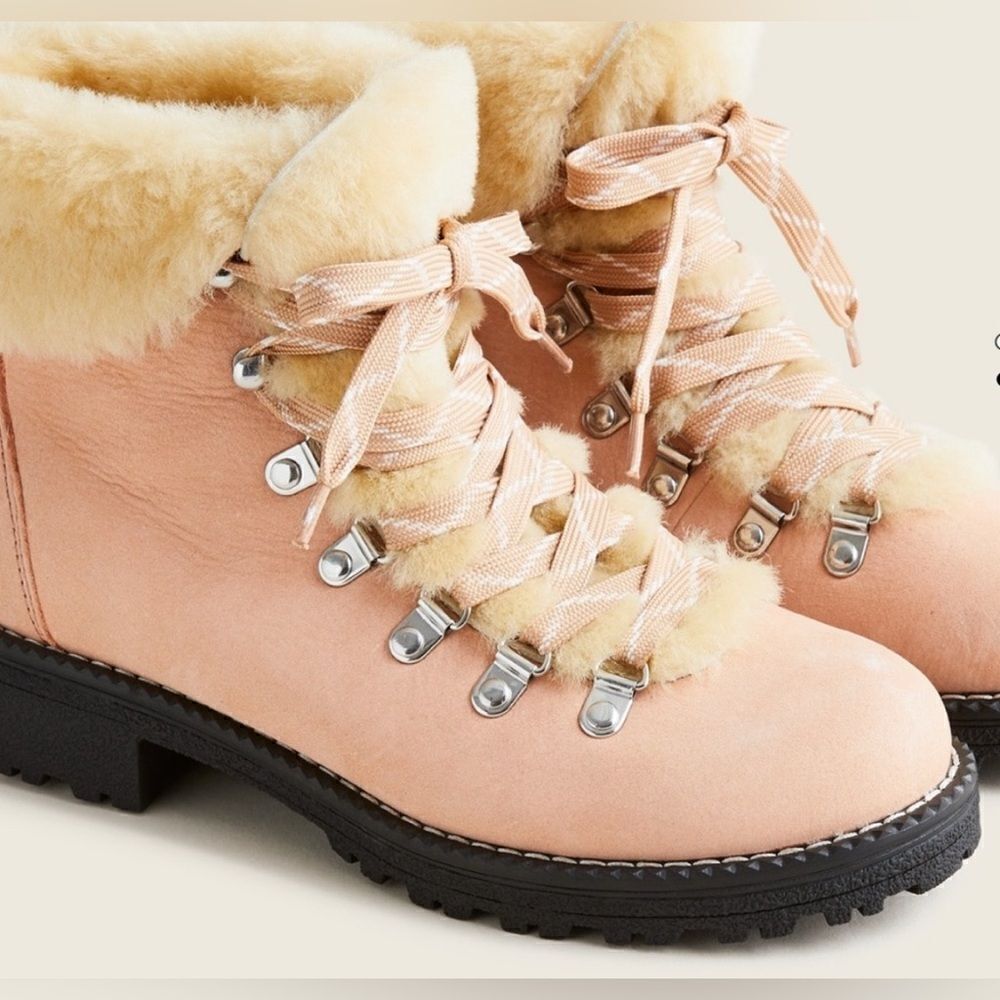 J. Crew Nordic Boots with faux shearling in bronzed Clay 10 New - Picture 2 of 10
